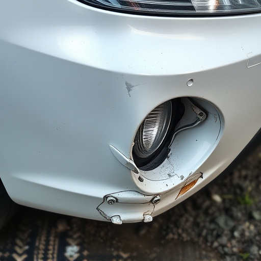 damaged car bumper