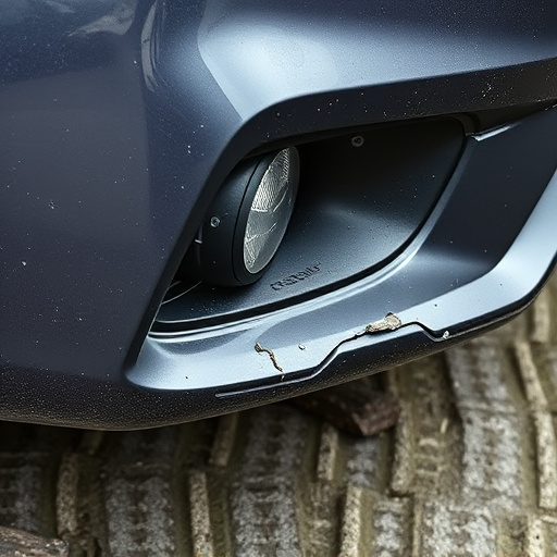 damaged car bumper