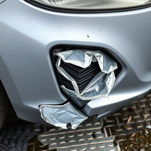 damaged car bumper