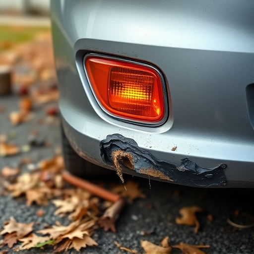 damaged car bumper