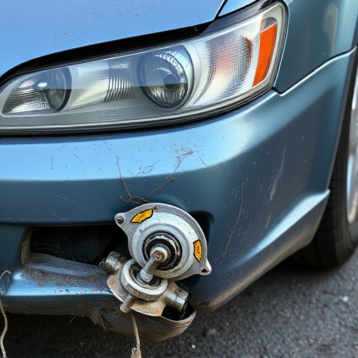 damaged car bumper