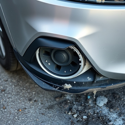 damaged car bumper