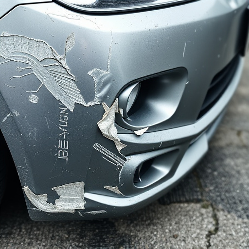 damaged car bumper