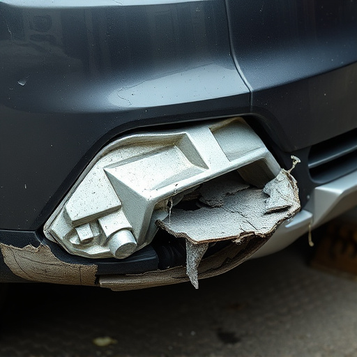 damaged car bumper