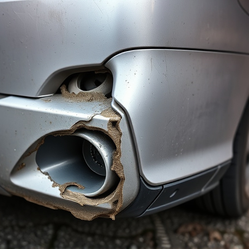 damaged car bumper