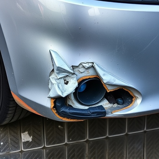 damaged car bumper