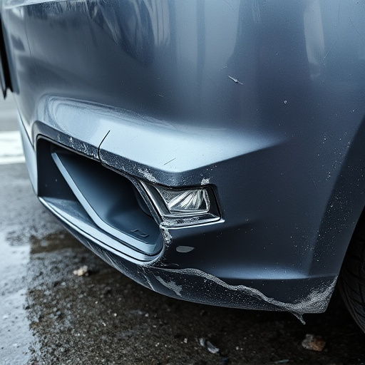 damaged car bumper