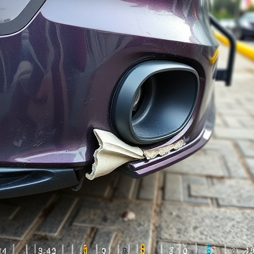 damaged car bumper