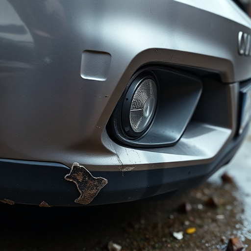 damaged car bumper