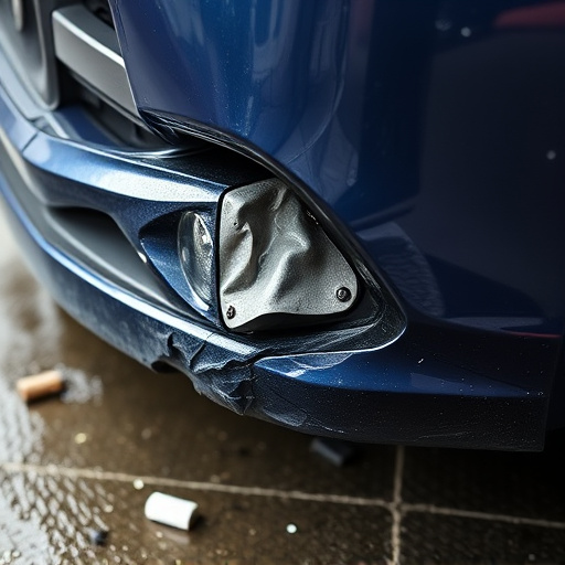 damaged car bumper