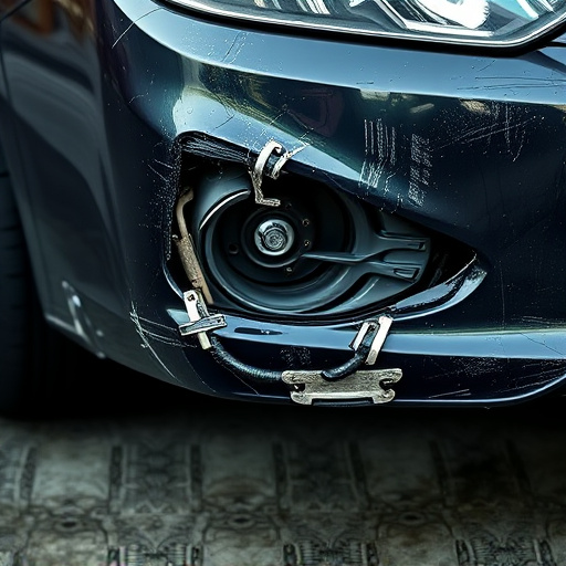 damaged car bumper