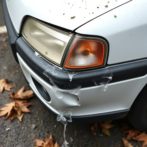 damaged car bumper