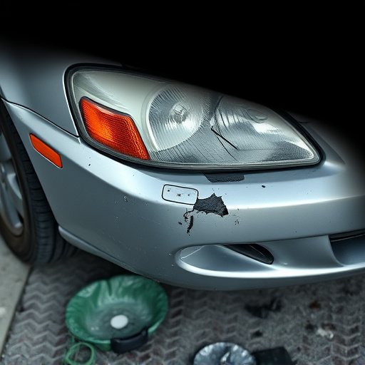 damaged car bumper