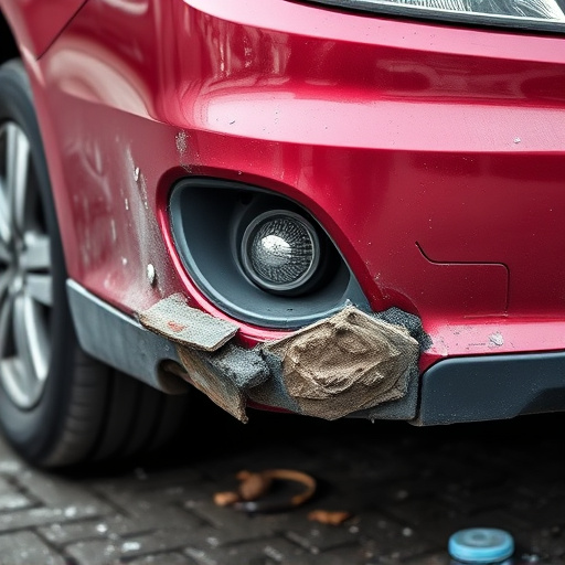 damaged car bumper