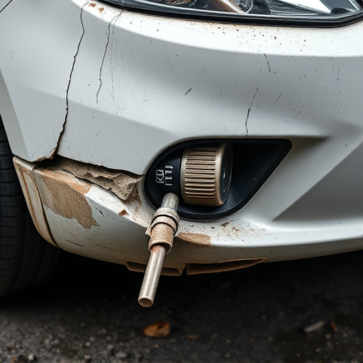 damaged car bumper