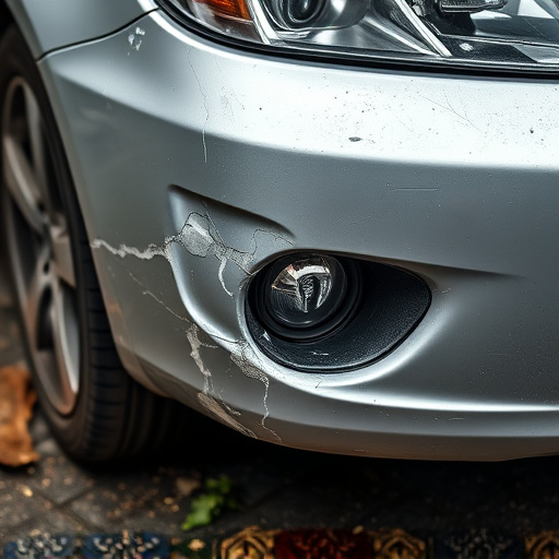 damaged car bumper