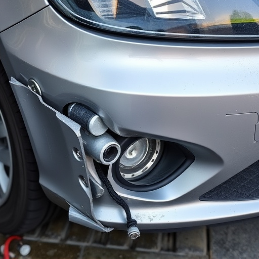 damaged car bumper