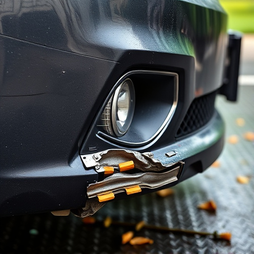 damaged car bumper
