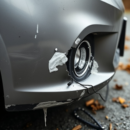 damaged car bumper