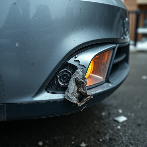 damaged car bumper