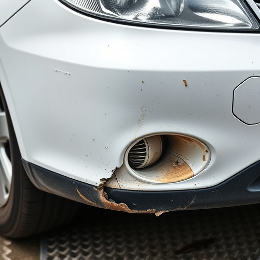 damaged car bumper