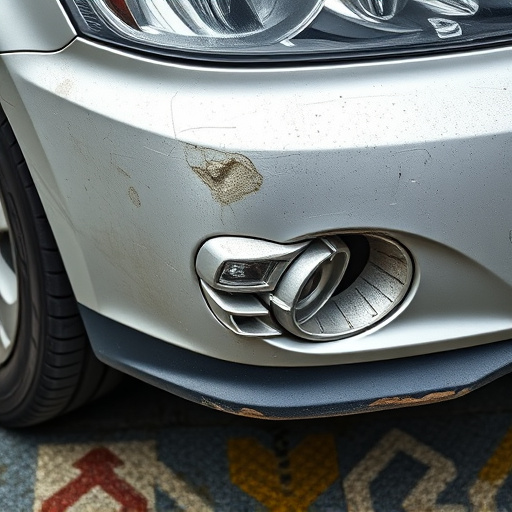 damaged car bumper
