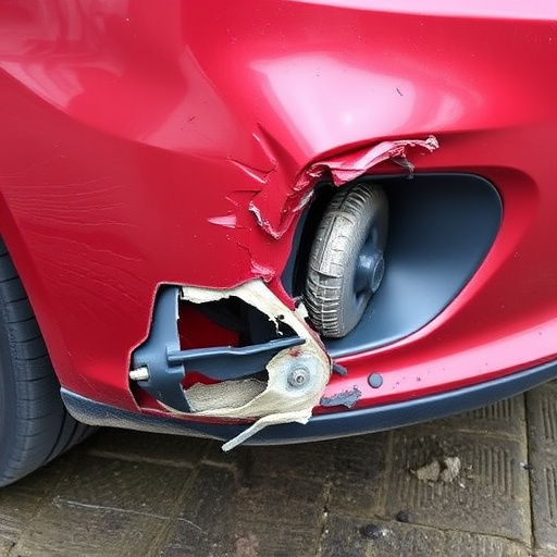 damaged car bumper
