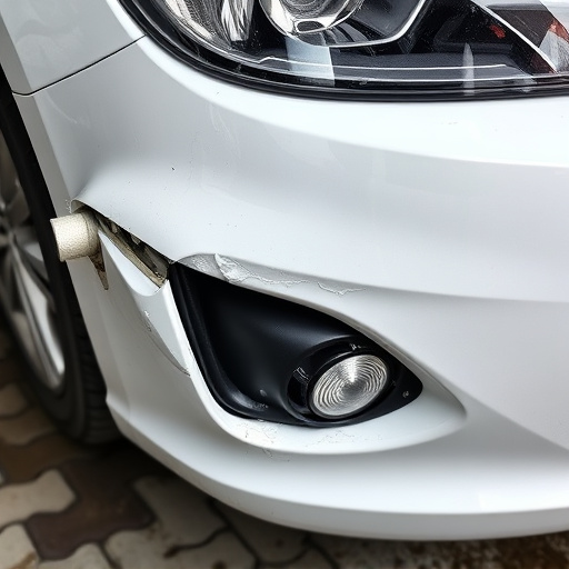 damaged car bumper