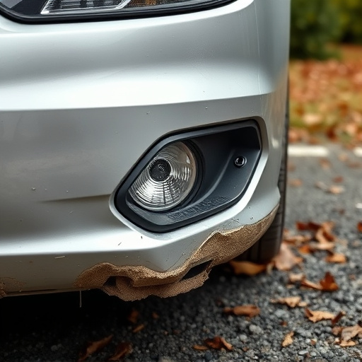 damaged car bumper