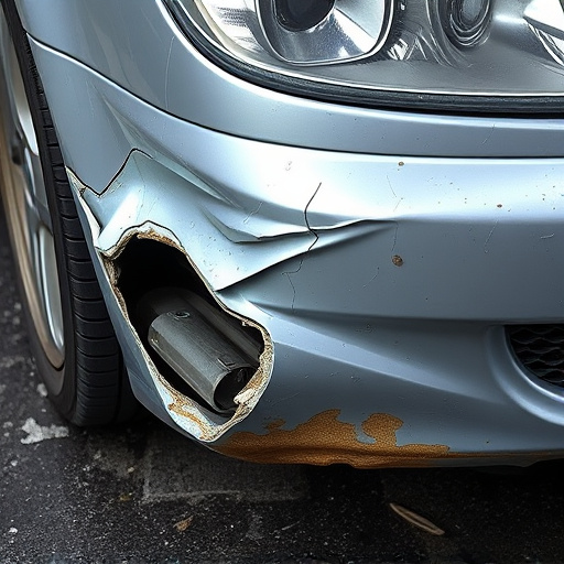damaged car bumper