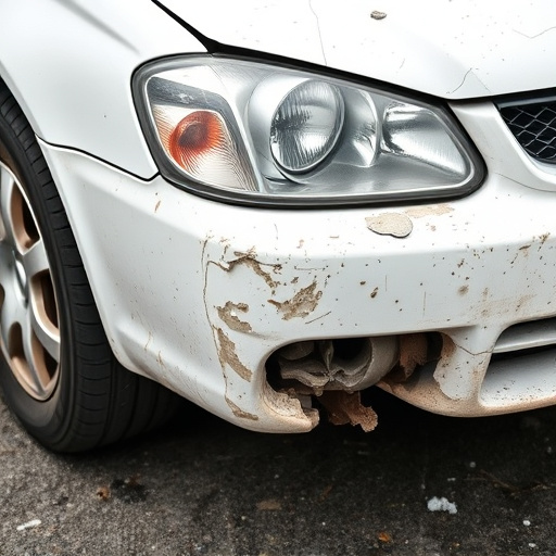 damaged car bumper