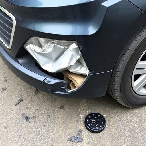 damaged car bumper