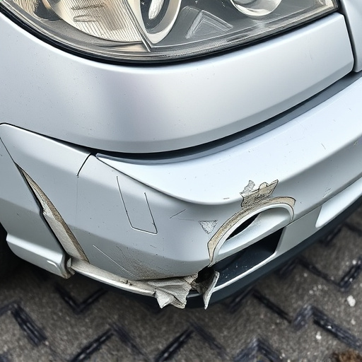 damaged car bumper