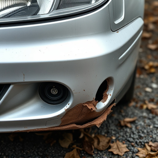 damaged car bumper