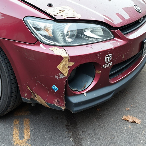 damaged car bumper