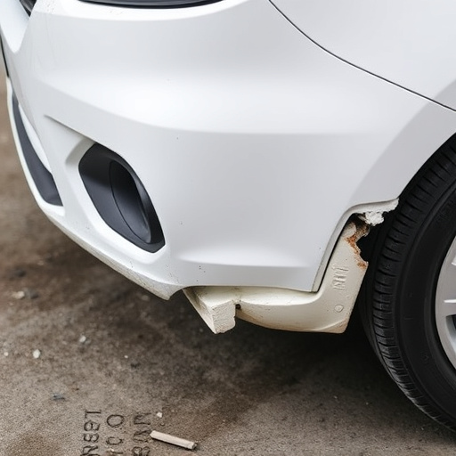 damaged car bumper