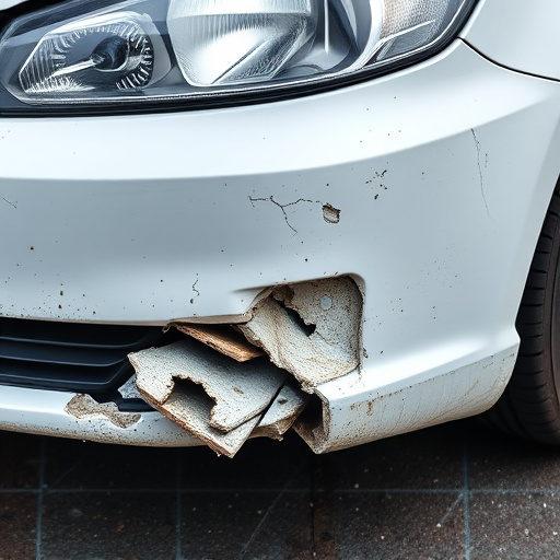 damaged car bumper