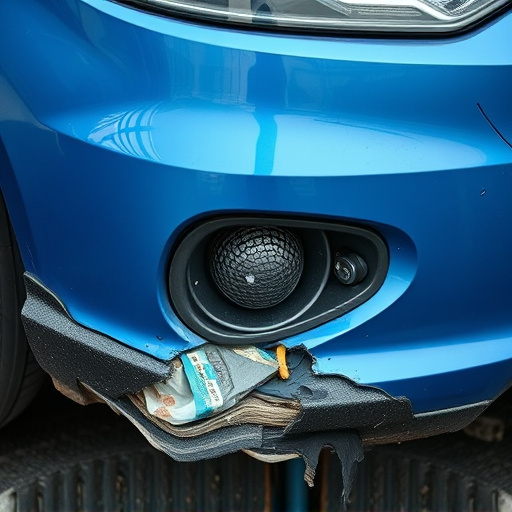 damaged car bumper