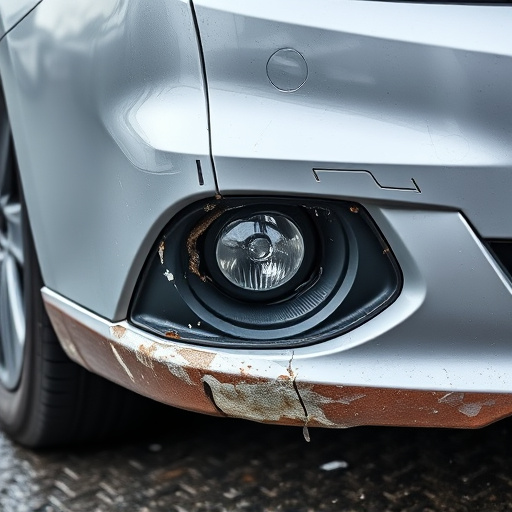 damaged car bumper