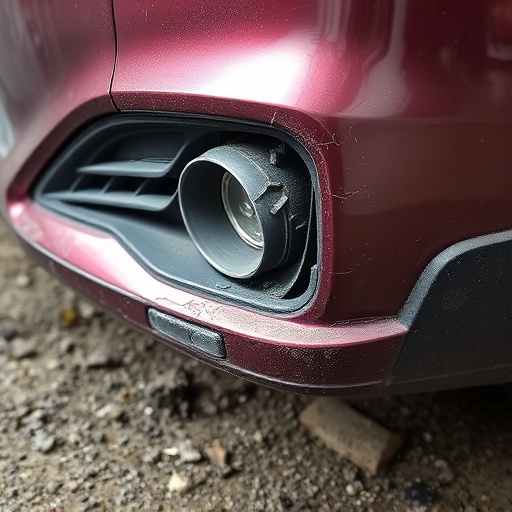 damaged car bumper