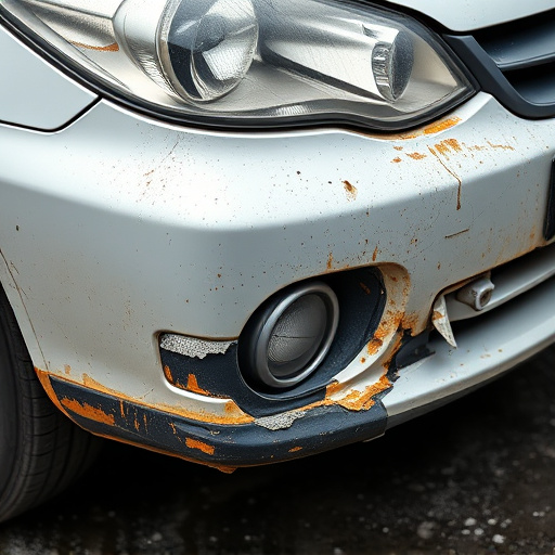 damaged car bumper