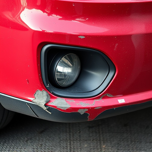 damaged car bumper