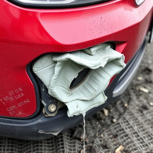 damaged car bumper
