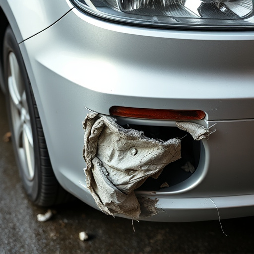 damaged car bumper