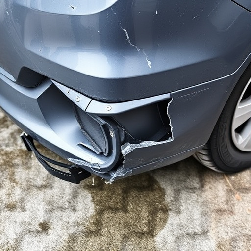 damaged car bumper