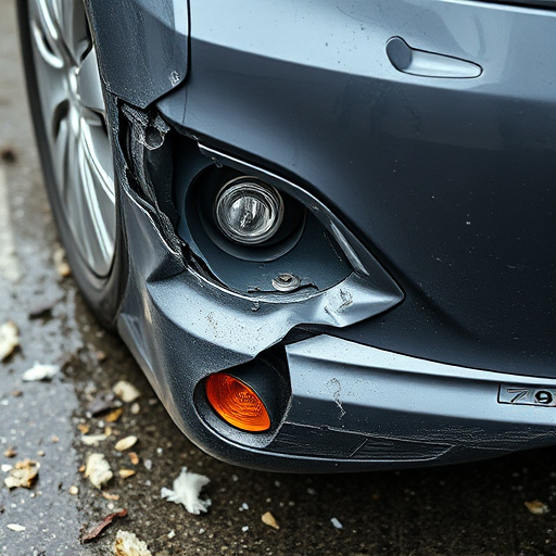 damaged car bumper