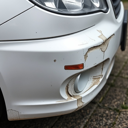 damaged car bumper