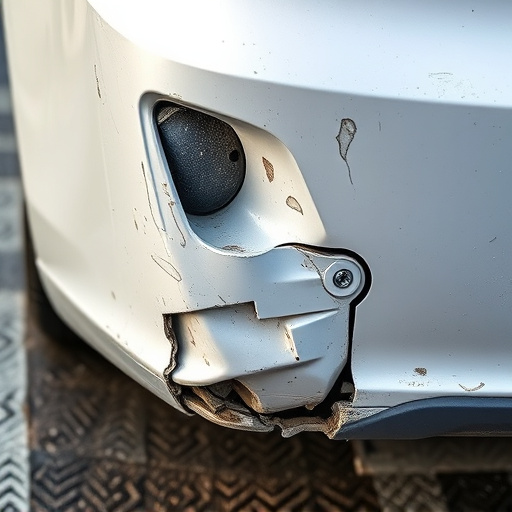 damaged car bumper