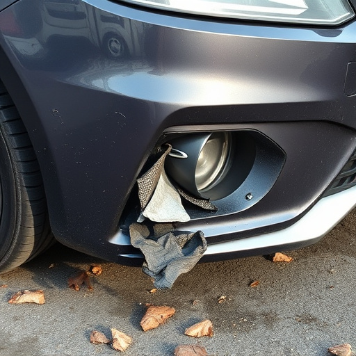 damaged car bumper