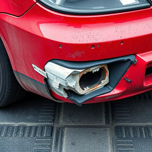 damaged car bumper